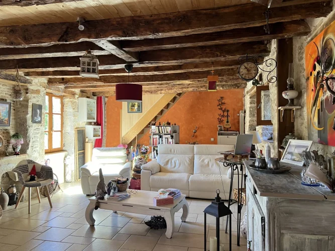 Village House with Gite, Separate Stone Barn and Garden in the Centre of a Pretty Village photo 2
