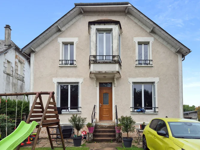 Correze. Bugeat. Energy-Efficient House of 4 Bedrooms, Sous-Sol and 2 Small Outbuildings with Flat Gardens of 1536m².
