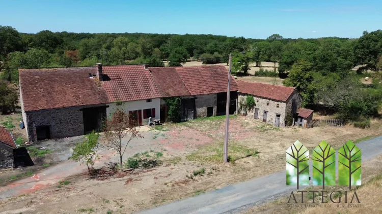 Character Stone Farmhouse with Barns and 1.5 Hectares of Land – Quiet Location Close to Bonnat