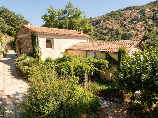 Meyras, between Montpezat and the Village Centre at the End of a Cul-De-Sac Comprising Two Houses: