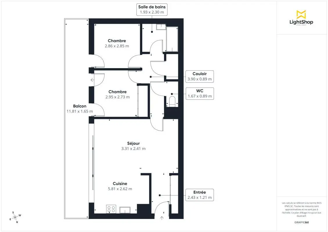 Apartment for sale in Bordeaux — 2 bedrooms, 59 m² photo 3