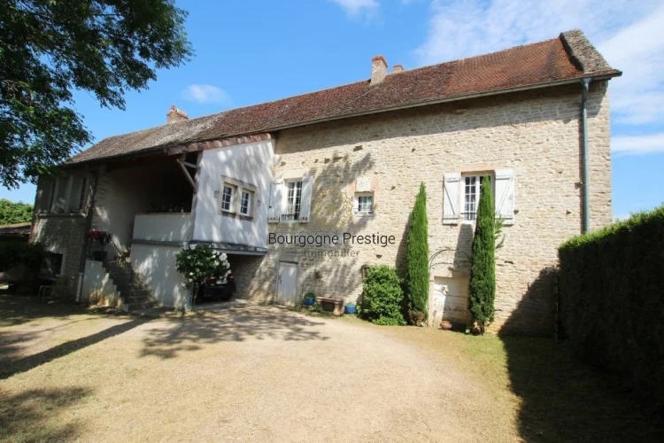 A 10-Minute Drive from Tournus: a Lovely Stone Village House of 151 m² on 2713 m² of Land