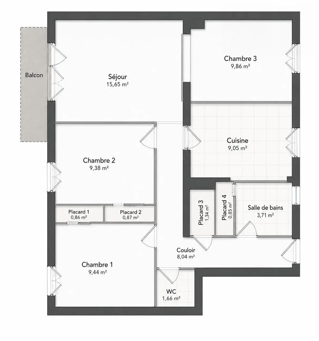 Apartment for sale in Le Puy-en-Velay — 3 bedrooms, 71 m² photo 3