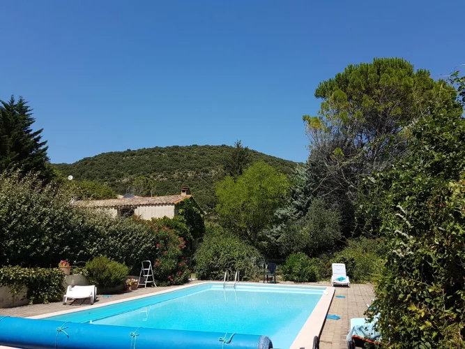Detached Stone Village House with Swimming Pool, Secluded Gardens and Mountain Views - Near Lagrasse